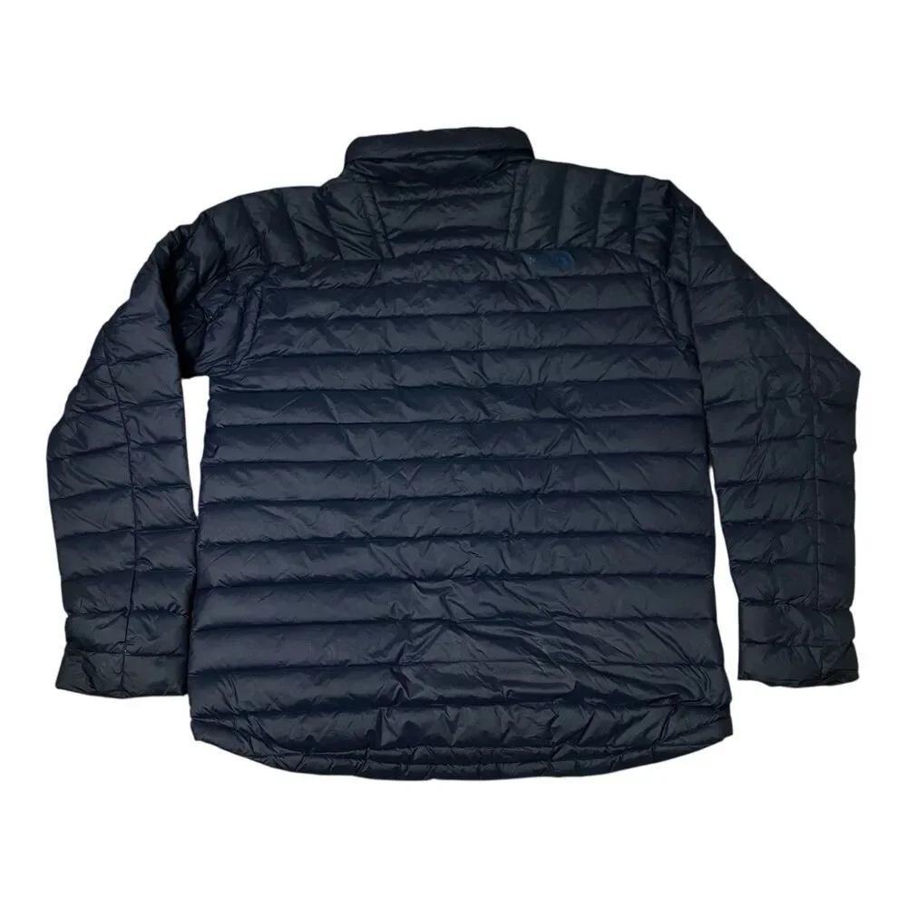 The North Face 800 Down Puffer Jacket Mens L Navy Blue Full Zip Lightweight READ